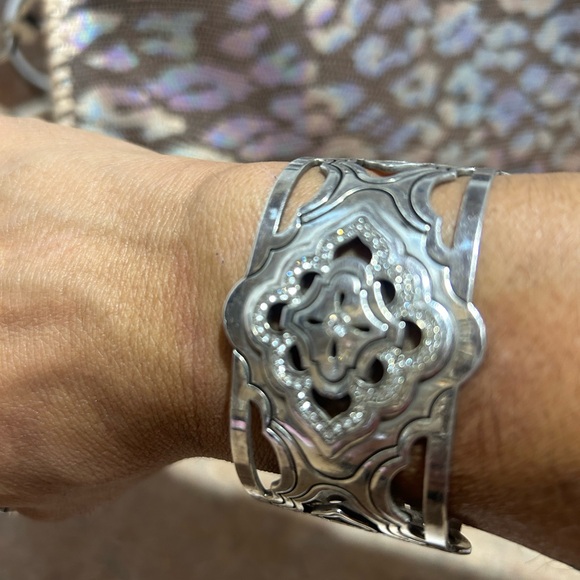 Brighton Carlton silver toned cuff bracelet with Swarovski crystal - Picture 2 of 8